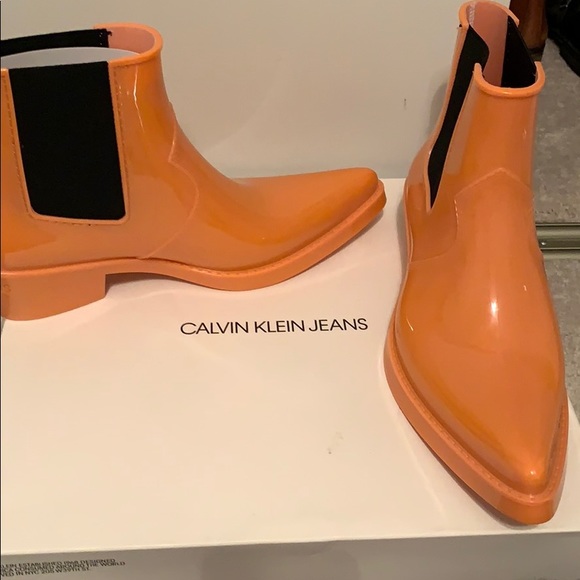 calvin klein orange boots